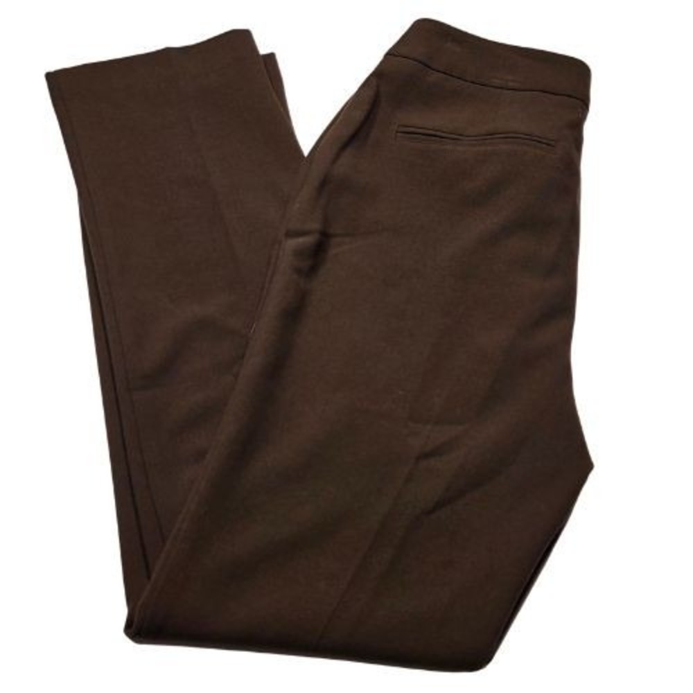 Chico's So Slimming Juliet Brown Straight Leg Pants Tummy Control Size 1 Regular